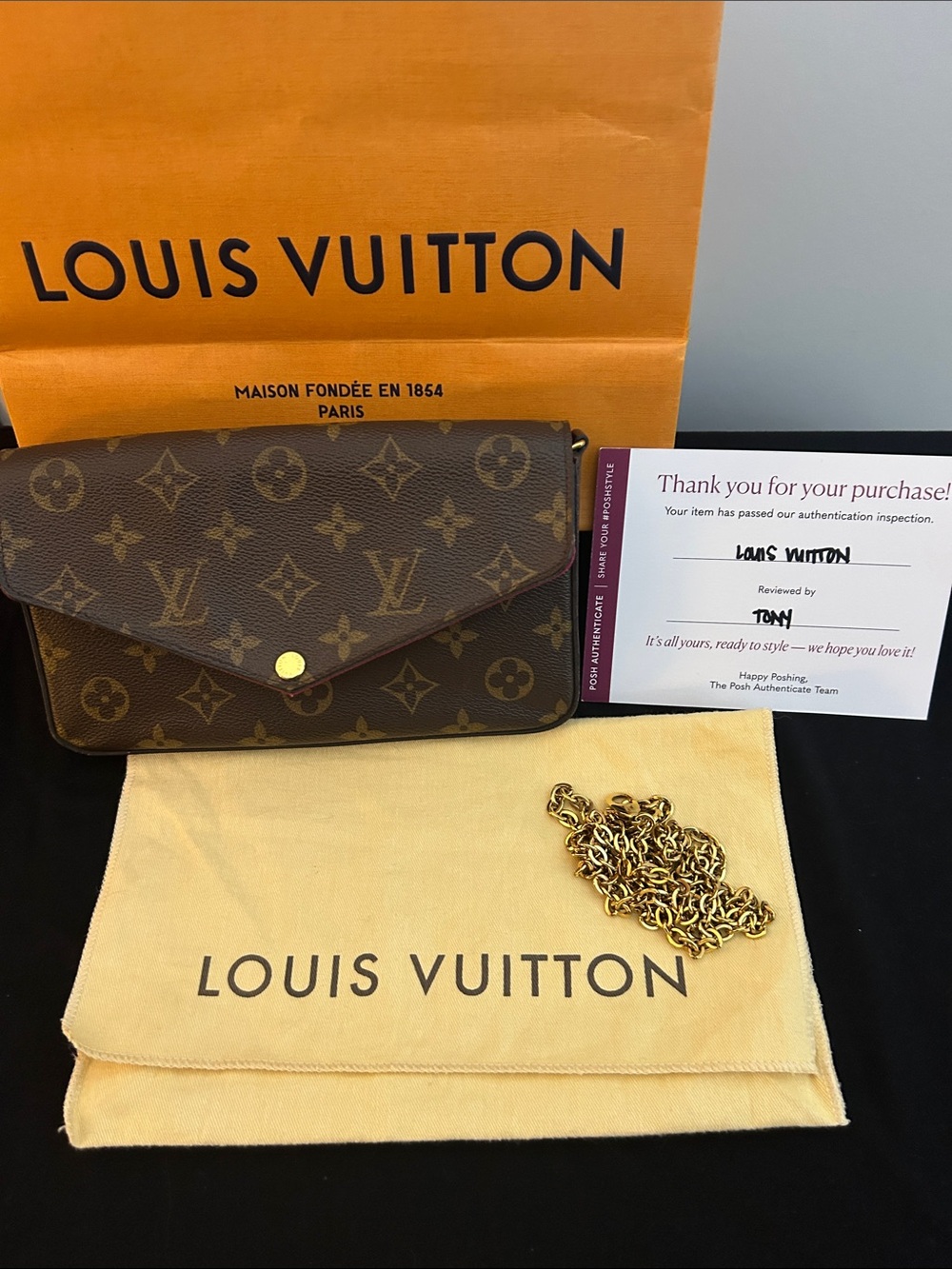 Authentic Louis Vuitton Felicie Pochette